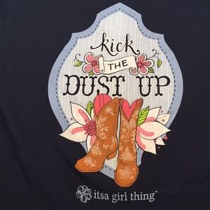 Kick the dust up navy blue itsa girl thing shirt